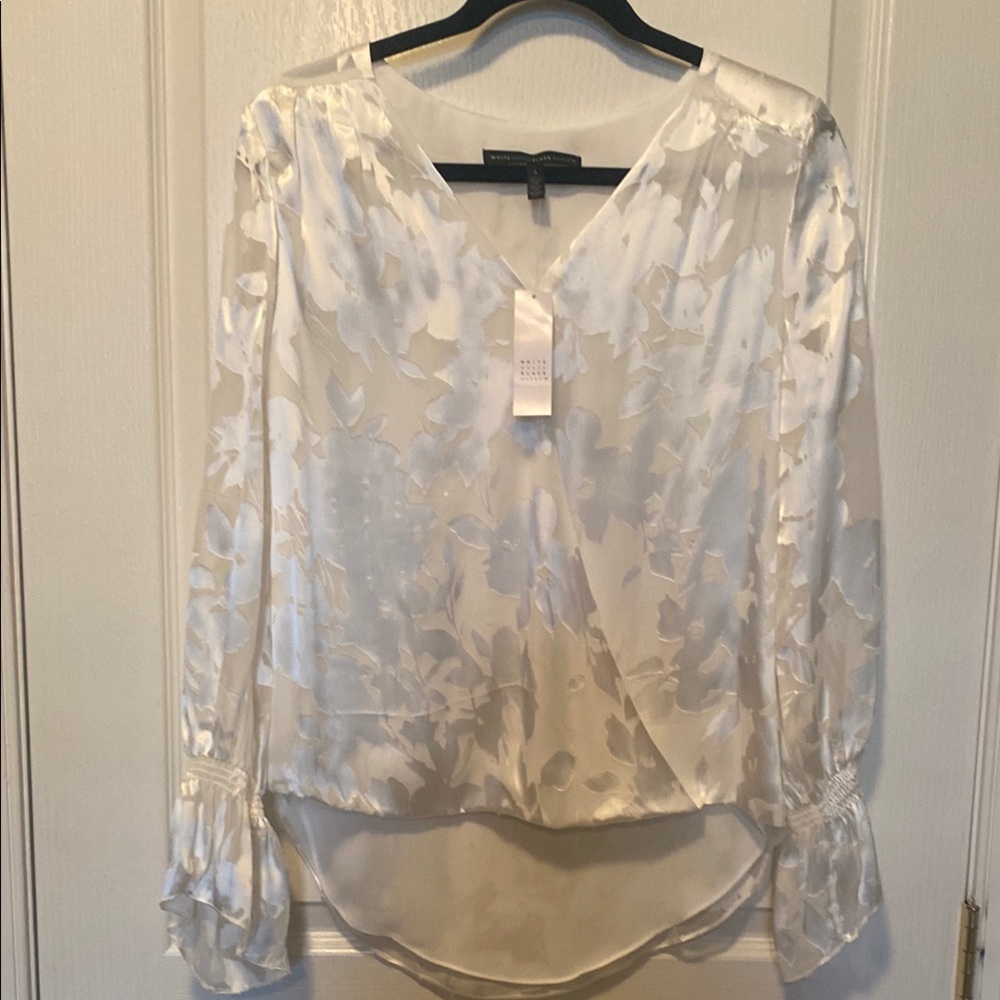 Elegant White Floral Women's Top